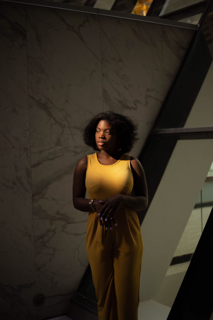 yellow-jumpsuit-reflecting