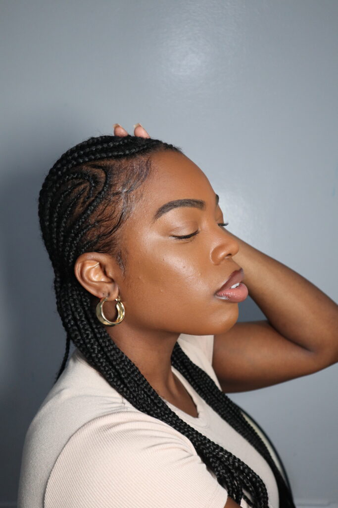woman wearing braids