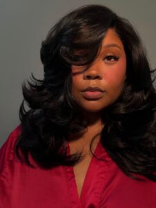 influencer wearing wig install protective style